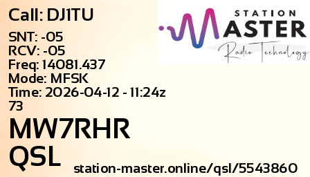 QSL Card for MW7RHR QSO with DJ1TU