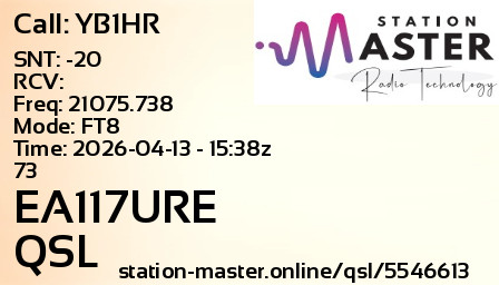 QSL Card for EA117URE QSO with YB1HR