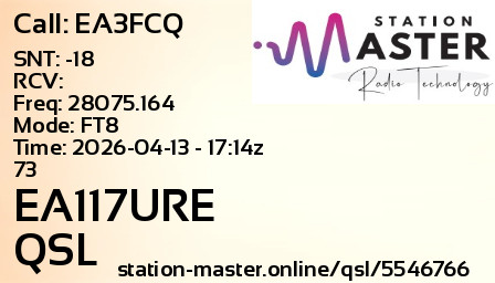 QSL Card for EA117URE QSO with EA3FCQ