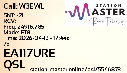 QSL Card for EA117URE QSO with W3EWL
