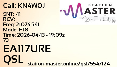 QSL Card for EA117URE QSO with KN4WOJ