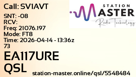 QSL Card for EA117URE QSO with SV1AVT