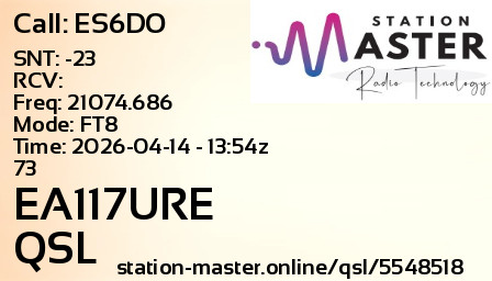 QSL Card for EA117URE QSO with ES6DO