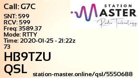 QSL Card for HB9TZU QSO with G7C