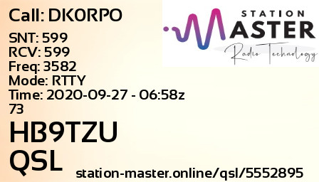 QSL Card for HB9TZU QSO with DK0RPO