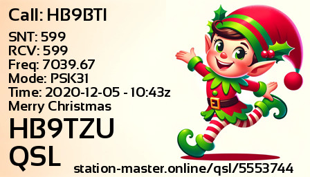QSL Card for HB9TZU QSO with HB9BTI
