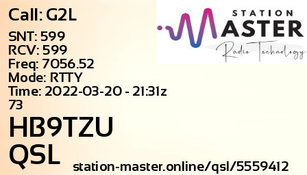 QSL Card for HB9TZU QSO with G2L