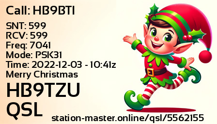 QSL Card for HB9TZU QSO with HB9BTI