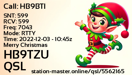 QSL Card for HB9TZU QSO with HB9BTI