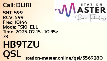 QSL Card for HB9TZU QSO with DL1RI