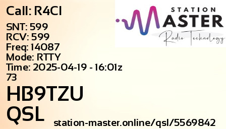 QSL Card for HB9TZU QSO with R4CI