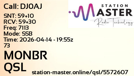 QSL Card for M0NBR QSO with DJ0AJ