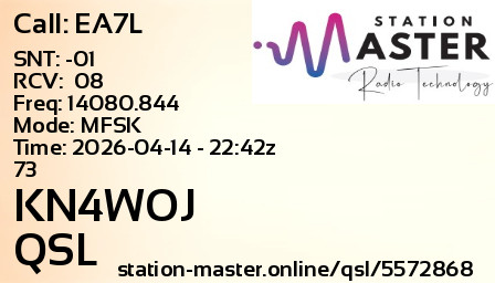 QSL Card for KN4WOJ QSO with EA7L