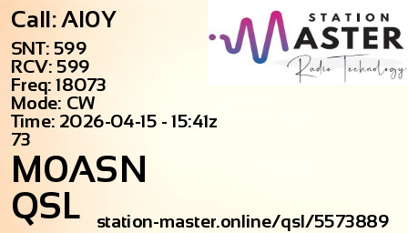 QSL Card for M0ASN QSO with AI0Y
