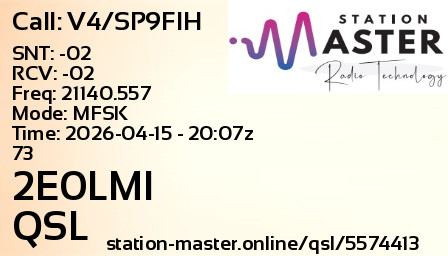 QSL Card for 2E0LMI QSO with V4/SP9FIH