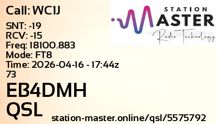 QSL Card for EB4DMH QSO with WC1J
