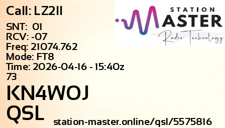 QSL Card for KN4WOJ QSO with LZ2II