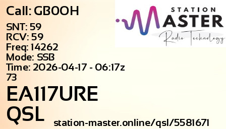 QSL Card for EA117URE QSO with GB0OH