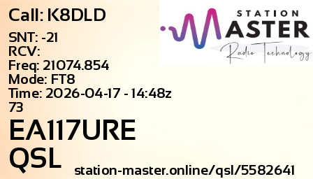 QSL Card for EA117URE QSO with K8DLD