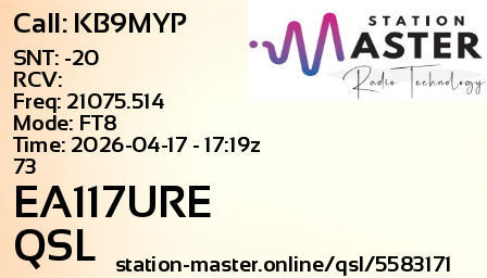 QSL Card for EA117URE QSO with KB9MYP