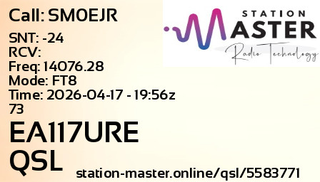 QSL Card for EA117URE QSO with SM0EJR