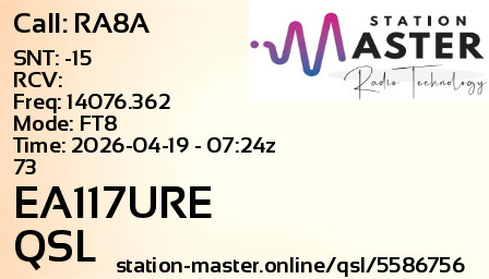 QSL Card for EA117URE QSO with RA8A