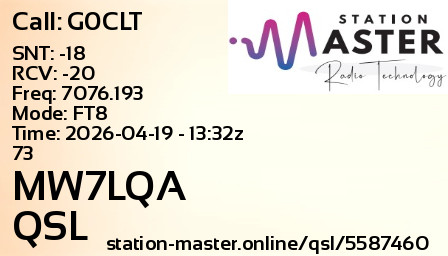 QSL Card for MW7LQA QSO with G0CLT