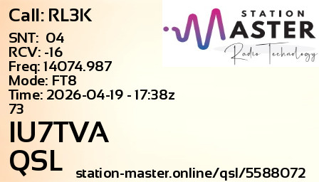 QSL Card for IU7TVA QSO with RL3K