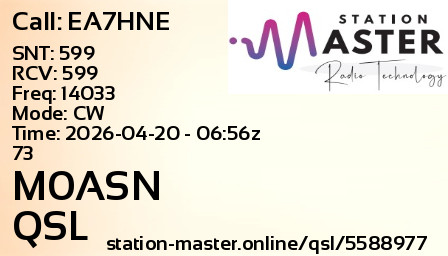 QSL Card for M0ASN QSO with EA7HNE