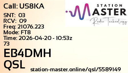 QSL Card for EB4DMH QSO with US8KA