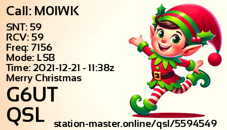 QSL Card for G6UT QSO with M0IWK