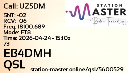 QSL Card for EB4DMH QSO with UZ5DM