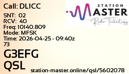 QSL Card for G3EFG QSO with DL1CC