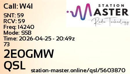 QSL Card for 2E0GMW QSO with W4I