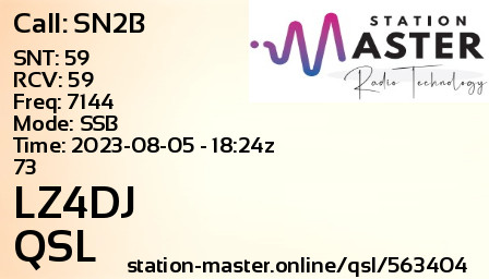 QSL Card for LZ4DJ QSO with SN2B