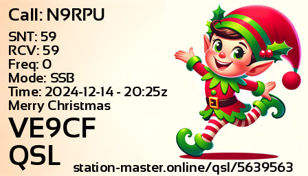 QSL Card for VE9CF QSO with N9RPU