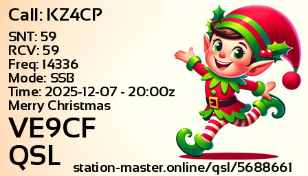 QSL Card for VE9CF QSO with KZ4CP