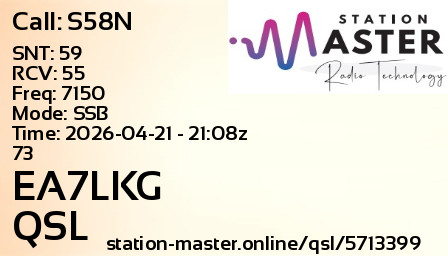 QSL Card for EA7LKG QSO with S58N