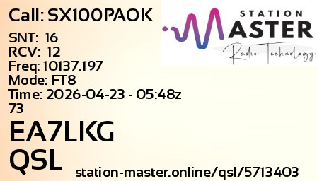 QSL Card for EA7LKG QSO with SX100PAOK