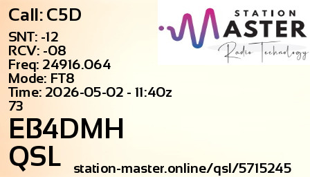 QSL Card for EB4DMH QSO with C5D