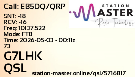 QSL Card for G7LHK QSO with EB5DQ/QRP