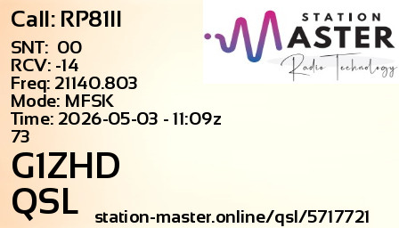QSL Card for G1ZHD QSO with RP81II