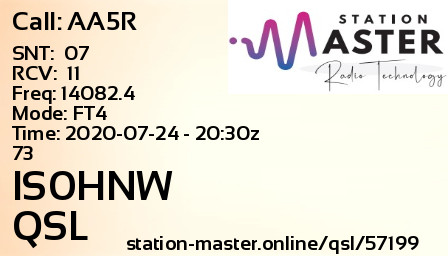 QSL Card for IS0HNW QSO with AA5R