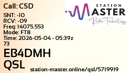 QSL Card for EB4DMH QSO with C5D
