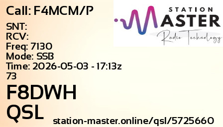 QSL Card for F8DWH QSO with F4MCM/P