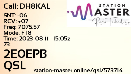 QSL Card for 2E0EPB QSO with DH8KAL