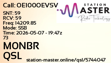 QSL Card for M0NBR QSO with OE100OEVSV
