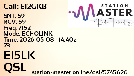 QSL Card for EI5LK QSO with EI2GKB