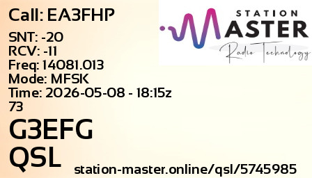 QSL Card for G3EFG QSO with EA3FHP