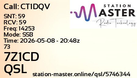 QSL Card for 7Z1CD QSO with CT1DQV